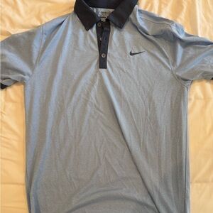 Nike Men’s Light Blue Polo with Navy Collar